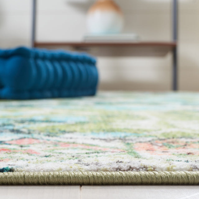 Safavieh Machine Washable Riviera Riv117Y Green/Light Blue Rug - Safavieh - riv117y - 7r