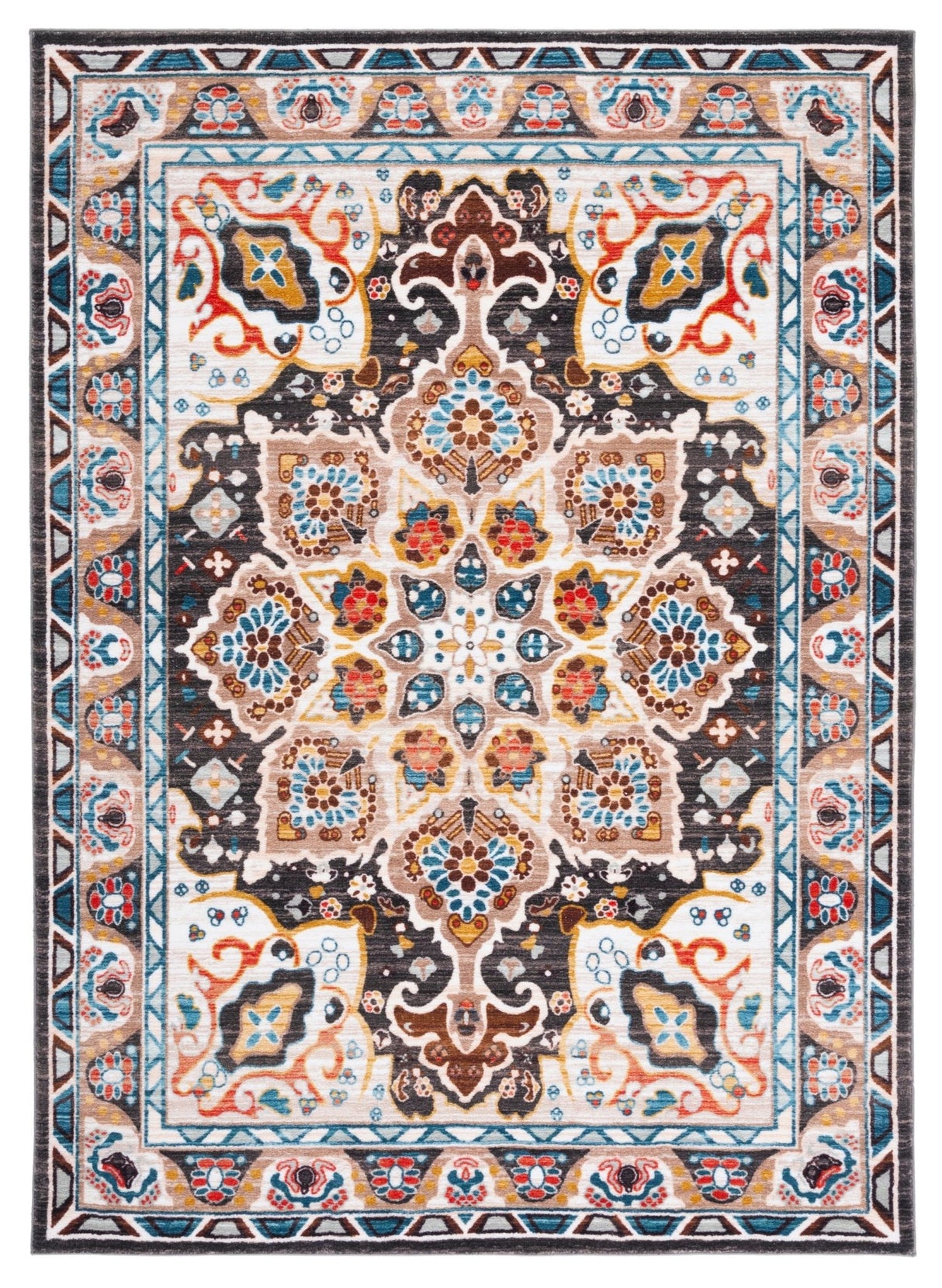 Safavieh Machine Washable Riviera Riv155B Beige/Charcoal Rug - Safavieh - riv155b - 4
