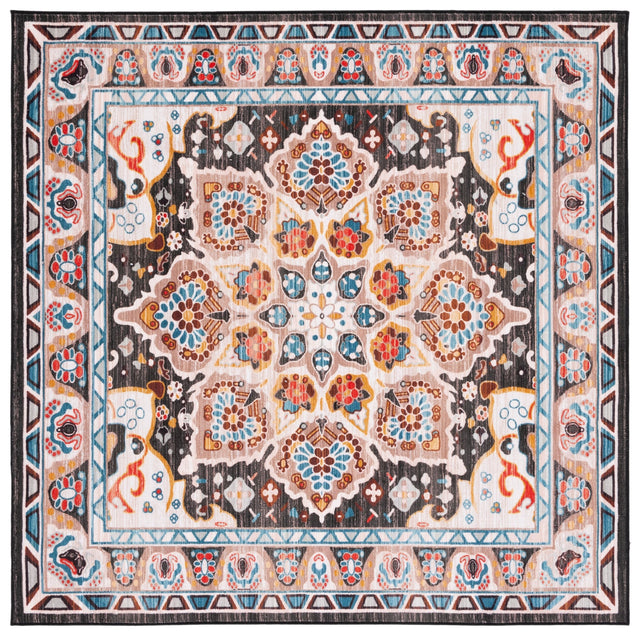 Safavieh Machine Washable Riviera Riv155B Beige/Charcoal Rug - Safavieh - riv155b - 7sq