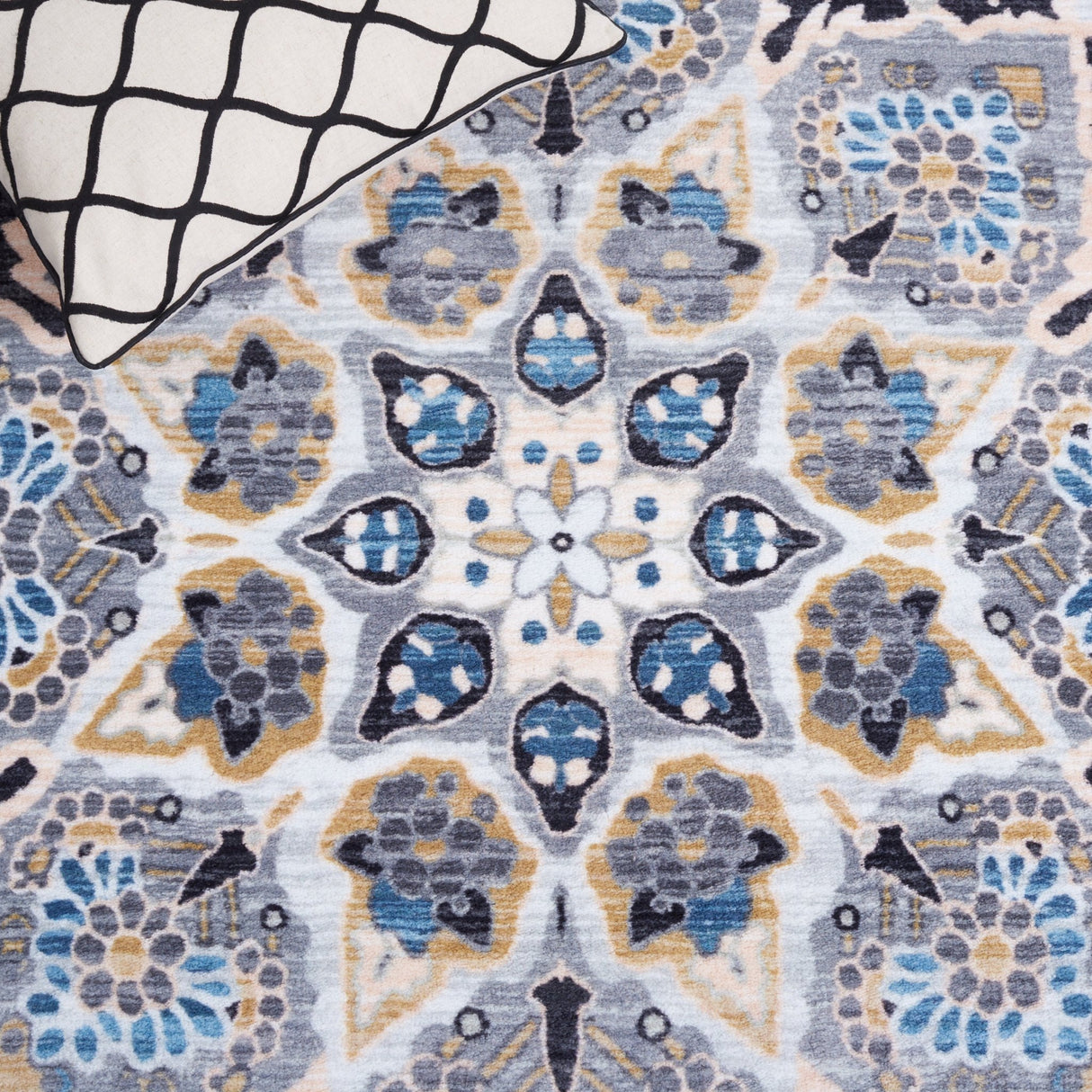 Safavieh Machine Washable Riviera Riv155F Grey/Light Blue Rug - Safavieh - riv155f - 7r