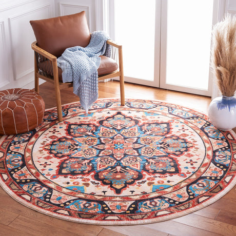 Safavieh Machine Washable Riviera Riv155N Blue/Beige Rug - Safavieh - riv155n - 7r