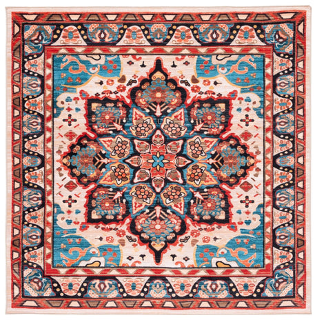 Safavieh Machine Washable Riviera Riv155N Blue/Beige Rug - Safavieh - riv155n - 7sq