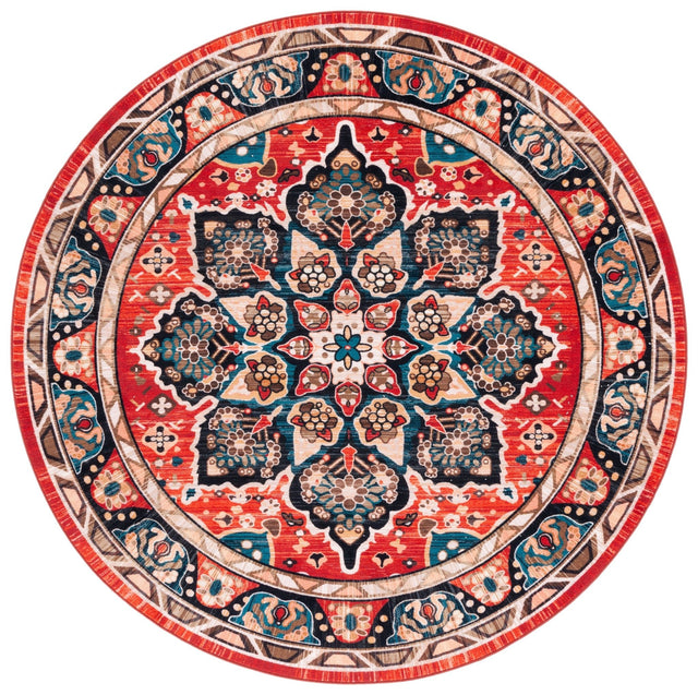 Safavieh Machine Washable Riviera Riv155Z Black/Red Rug - Safavieh - riv155z - 7r