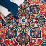 Safavieh Machine Washable Riviera Riv155Z Black/Red Rug - Safavieh - riv155z - 7r