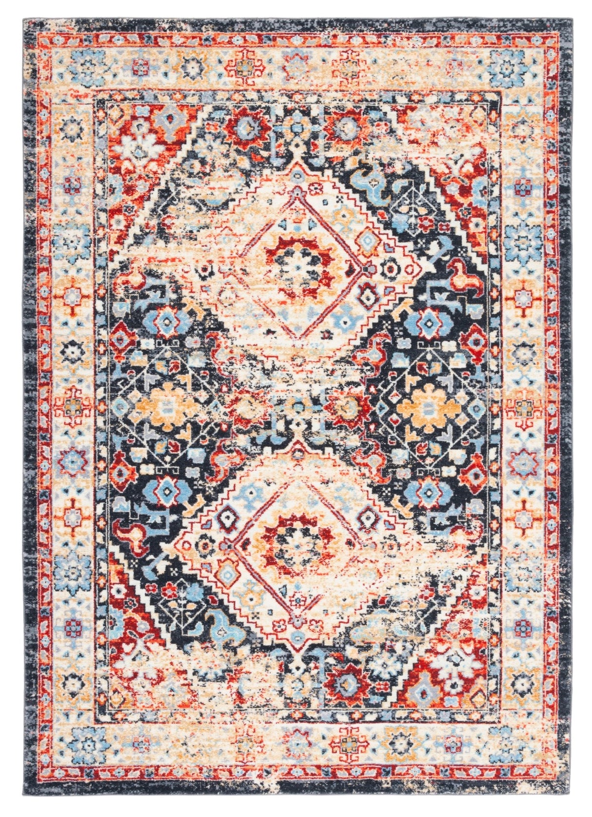 Safavieh Machine Washable Riviera Riv157H Charcoal/Gold Rug - Safavieh - riv157h - 4