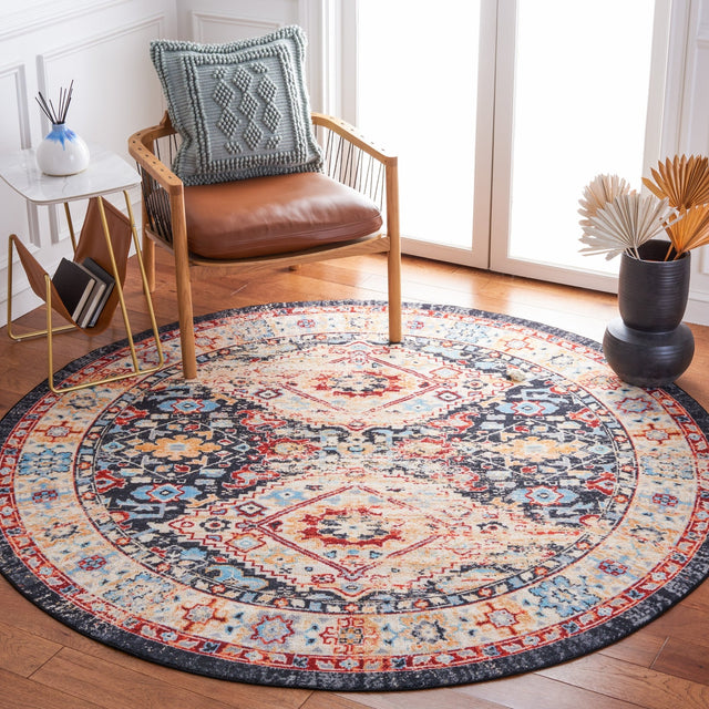 Safavieh Machine Washable Riviera Riv157H Charcoal/Gold Rug - Safavieh - riv157h - 7r