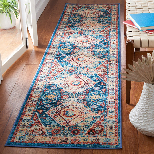 Safavieh Machine Washable Riviera Riv157M Blue/Gold Rug - Safavieh - riv157m - 7r