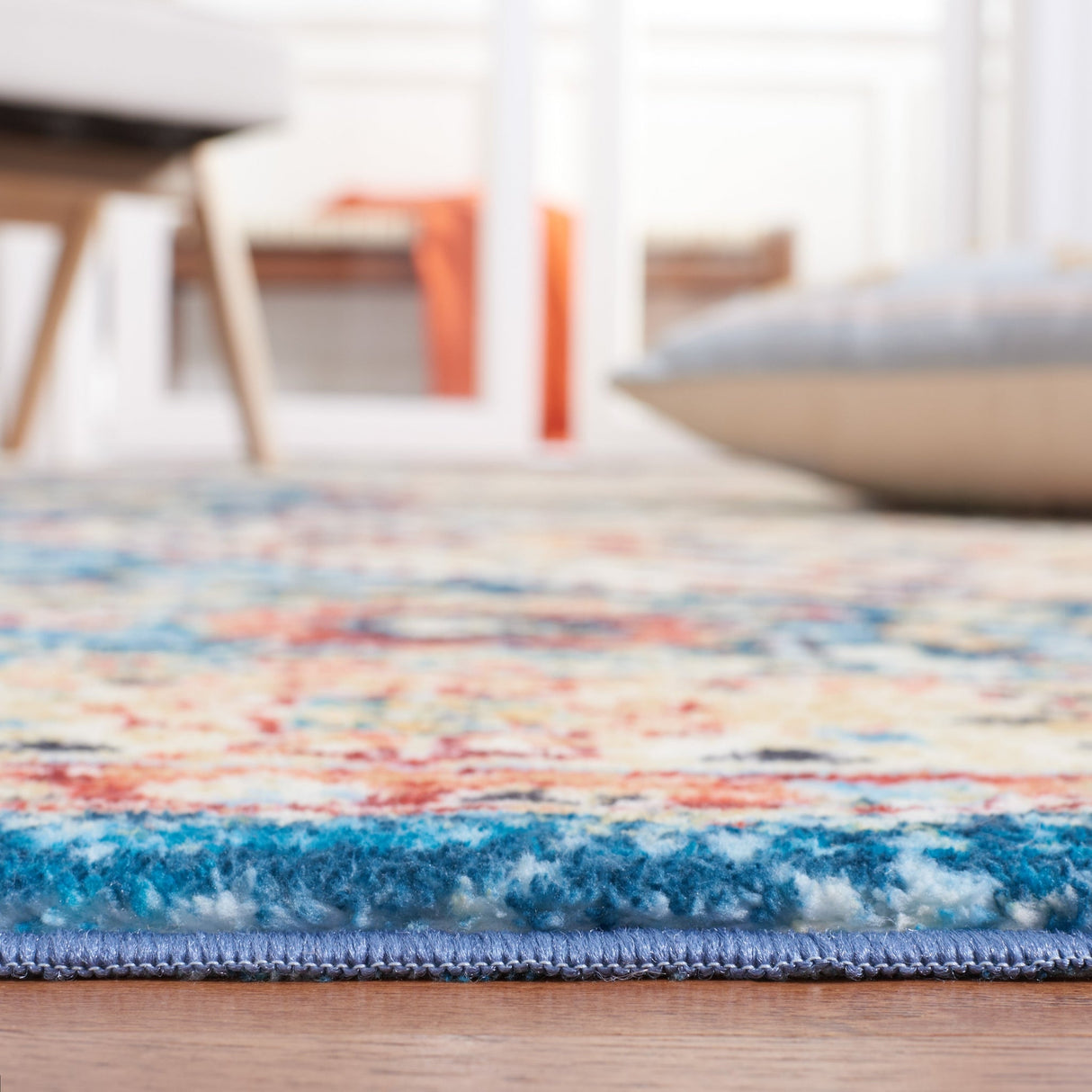 Safavieh Machine Washable Riviera Riv157M Blue/Gold Rug - Safavieh - riv157m - 7r