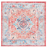Safavieh Machine Washable Riviera Riv182J Light Blue/Red Rug - Safavieh - riv182j - 7sq