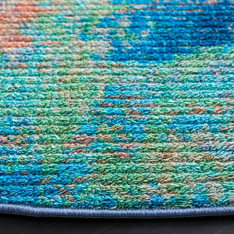 Safavieh Machine Washable Sequoia Seq151M Blue/Orange Rug - Safavieh - seq151m - 4