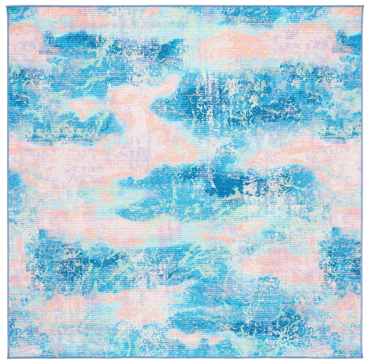 Safavieh Machine Washable Sequoia Seq151M Blue/Orange Rug - Safavieh - seq151m - 7sq
