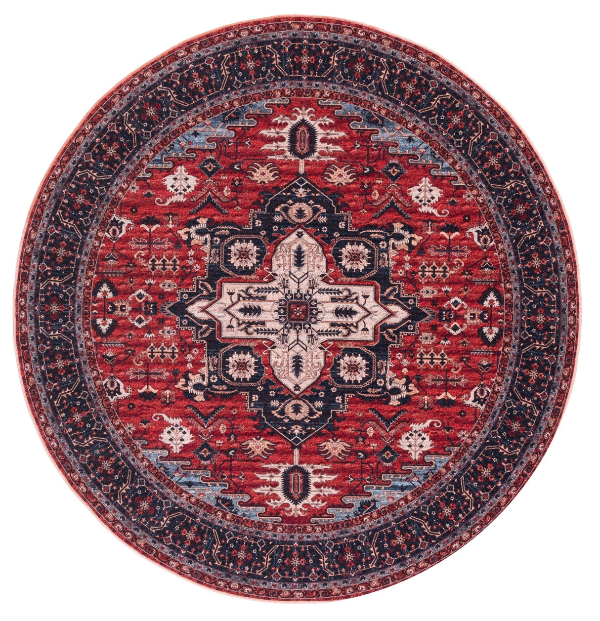 Safavieh Machine Washable Serapi Sep560Q Red/Navy Rug - Safavieh - sep560q - 7r