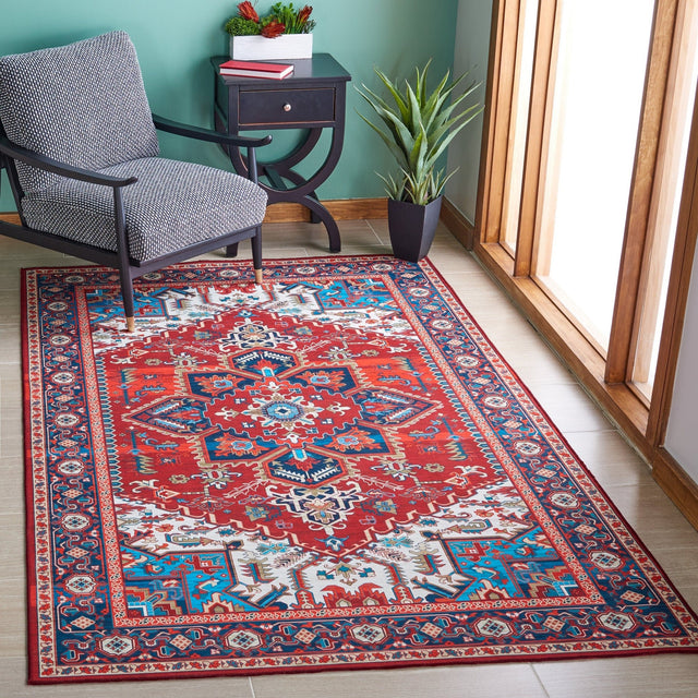 Safavieh Machine Washable Tucson Tsn101Q Red/Blue Rug - Safavieh - tsn101q - 3