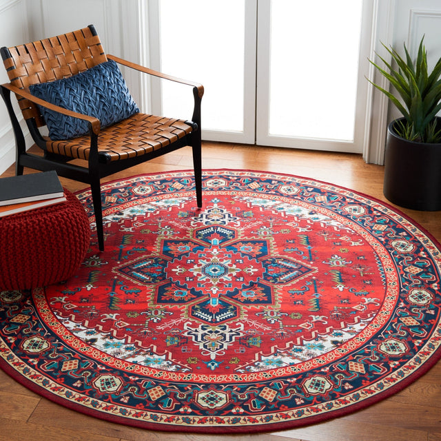 Safavieh Machine Washable Tucson Tsn101Q Red/Blue Rug - Safavieh - tsn101q - 4r