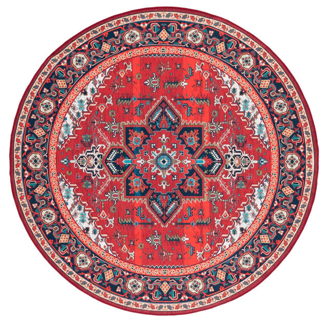 Safavieh Machine Washable Tucson Tsn101Q Red/Blue Rug - Safavieh - tsn101q - 4r