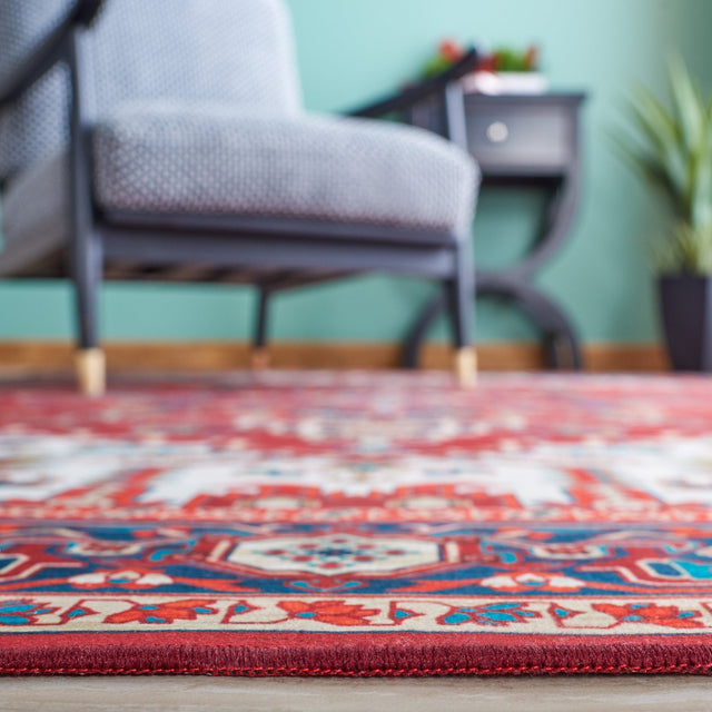 Safavieh Machine Washable Tucson Tsn101Q Red/Blue Rug - Safavieh - tsn101q - 4r