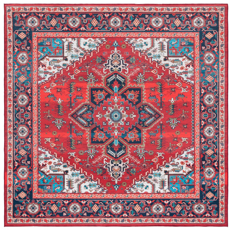 Safavieh Machine Washable Tucson Tsn101Q Red/Blue Rug - Safavieh - tsn101q - 4sq