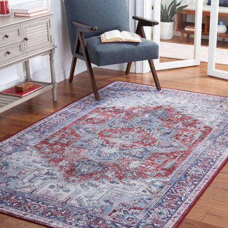 Safavieh Machine Washable Tucson Tsn101S Red/Navy Rug - Safavieh - tsn101s - 3