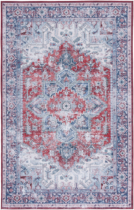 Safavieh Machine Washable Tucson Tsn101S Red/Navy Rug - Safavieh - tsn101s - 3