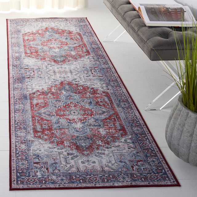 Safavieh Machine Washable Tucson Tsn101S Red/Navy Rug - Safavieh - tsn101s - 6r