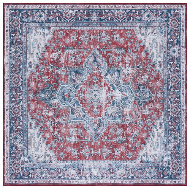 Safavieh Machine Washable Tucson Tsn101S Red/Navy Rug - Safavieh - tsn101s - 6sq