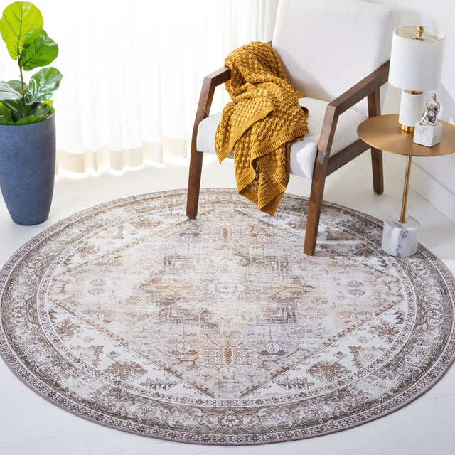 Safavieh Machine Washable Tucson Tsn102B Beige/Grey Rug - Safavieh - tsn102b - 4r