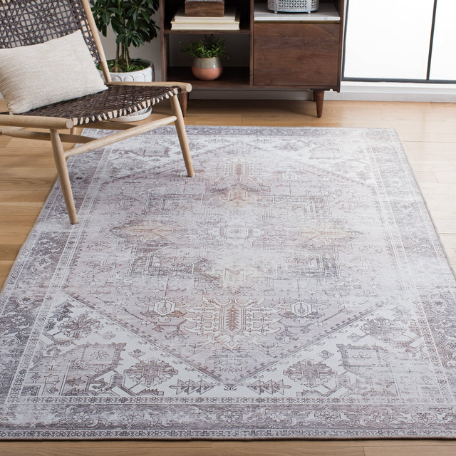 Safavieh Machine Washable Tucson Tsn102B Beige/Grey Rug - Safavieh - tsn102b - 4r