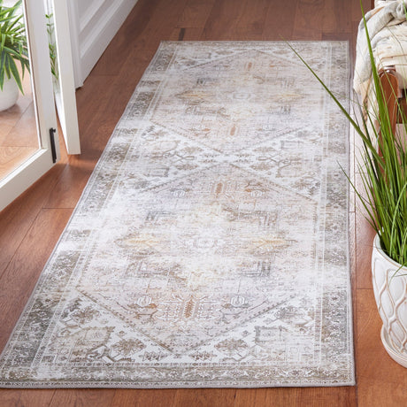 Safavieh Machine Washable Tucson Tsn102B Beige/Grey Rug - Safavieh - tsn102b - 4r