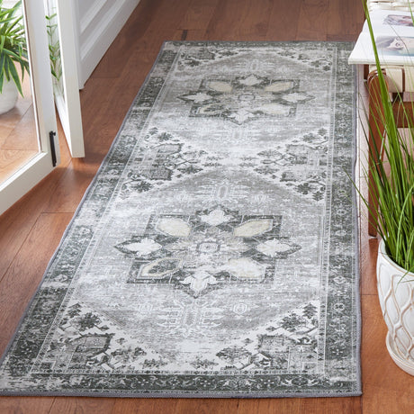 Safavieh Machine Washable Tucson Tsn102F Grey/Ivory Rug - Safavieh - tsn102f - 4r