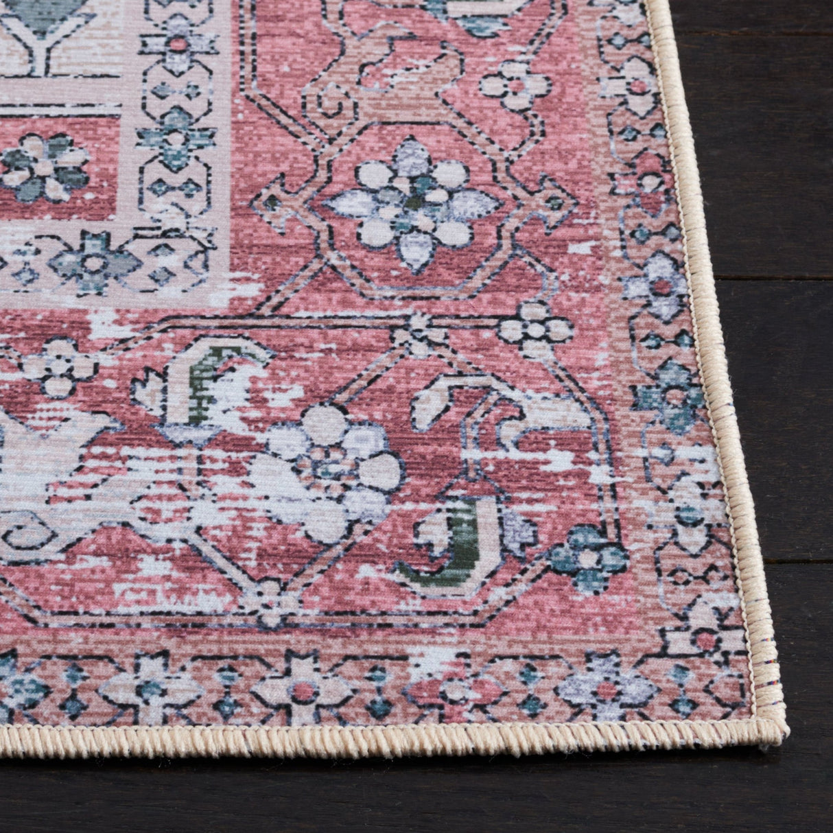 Safavieh Machine Washable Tucson Tsn102G Grey Blue/Rust Rug - Safavieh - tsn102g - 6r