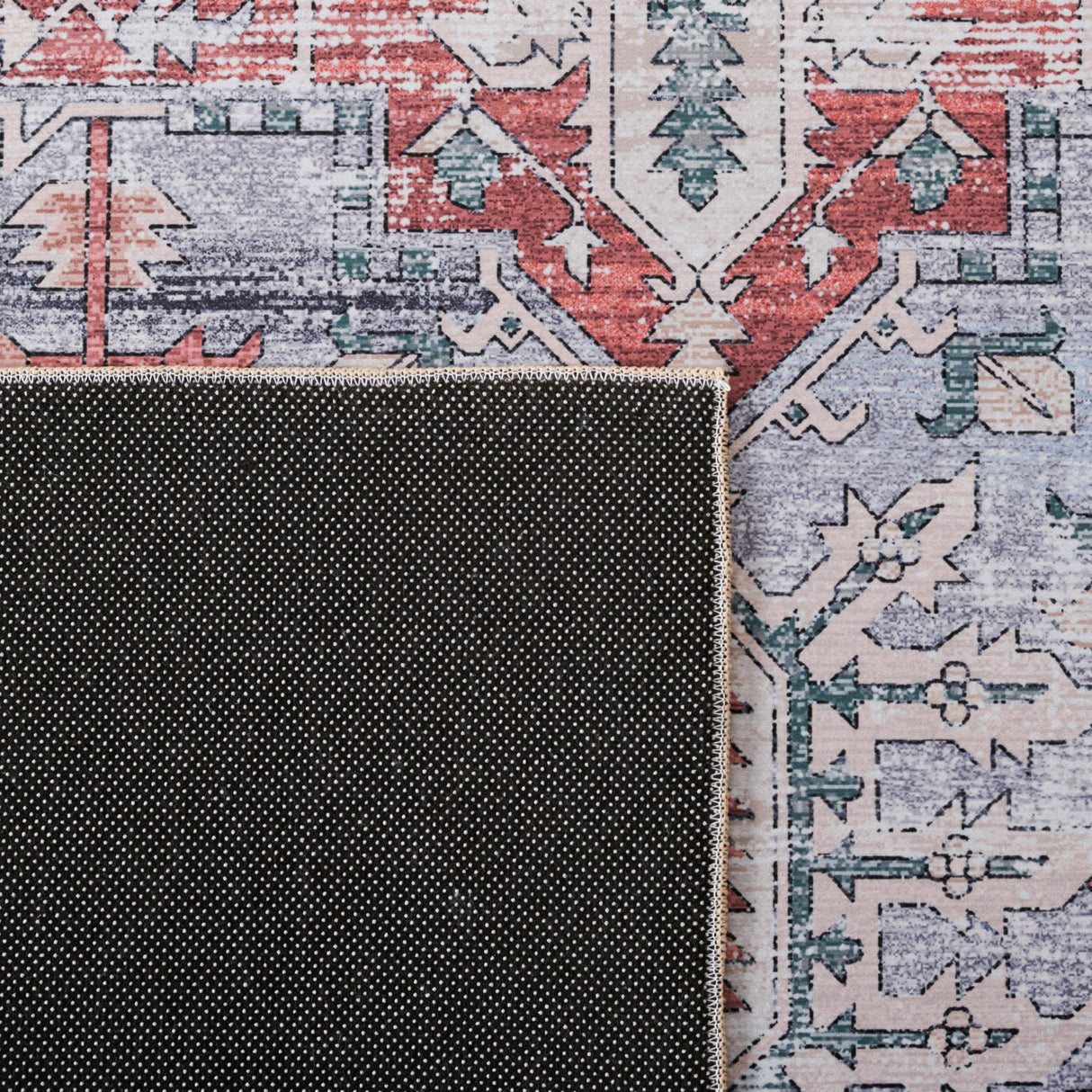 Safavieh Machine Washable Tucson Tsn102G Grey Blue/Rust Rug - Safavieh - tsn102g - 6r