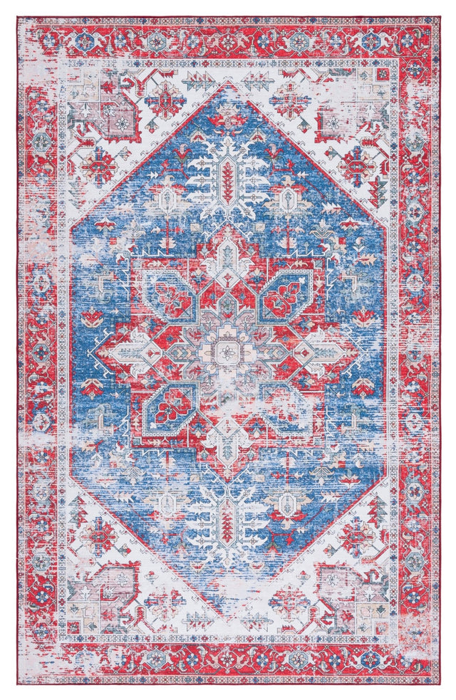 Safavieh Machine Washable Tucson Tsn102M Blue/Red Rug - Safavieh - tsn102m - 3