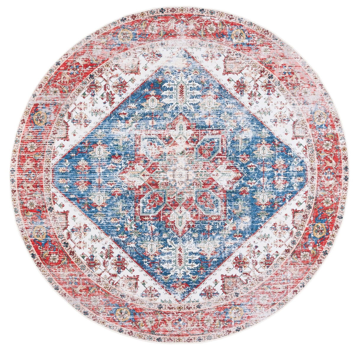 Safavieh Machine Washable Tucson Tsn102M Blue/Red Rug - Safavieh - tsn102m - 4r