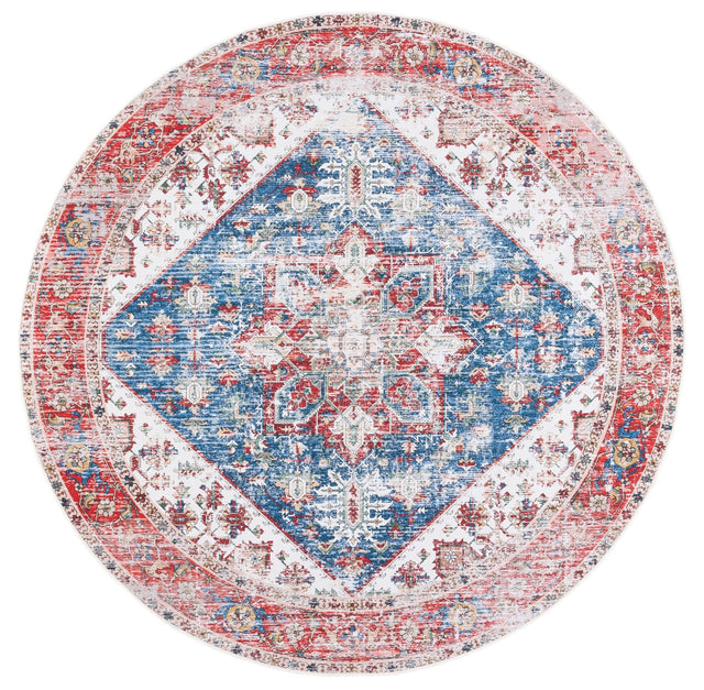 Safavieh Machine Washable Tucson Tsn102M Blue/Red Rug - Safavieh - tsn102m - 4r