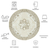 Safavieh Machine Washable Tucson Tsn102W Sage/Ivory Rug - Safavieh - tsn102w - 4sq