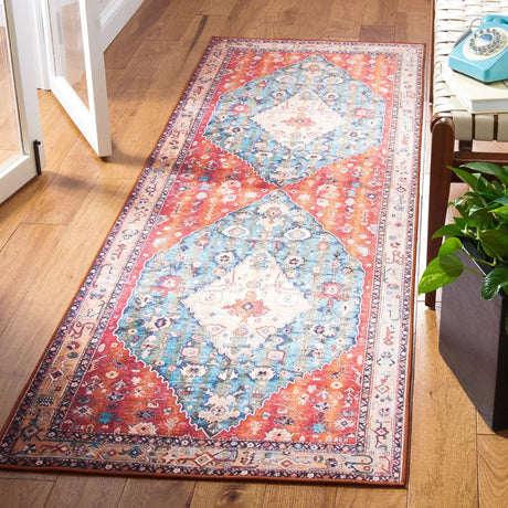 Safavieh Machine Washable Tucson Tsn104B Beige/Blue Rug - Safavieh - tsn104b - 5r