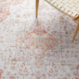 Safavieh Machine Washable Tucson Tsn105F Light Grey/Rust Rug - Safavieh - tsn105f - 4r