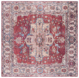 Safavieh Machine Washable Tucson Tsn106Q Red/Beige Rug - Safavieh - tsn106q - 4sq