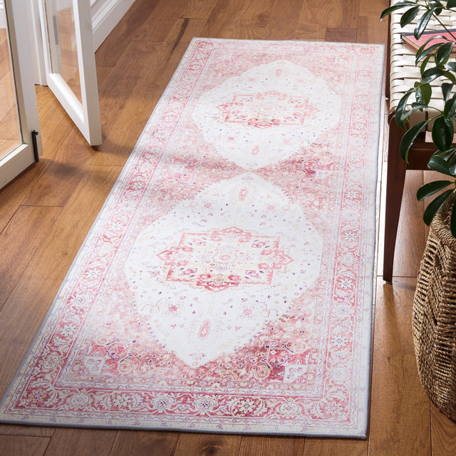 Safavieh Machine Washable Tucson Tsn107B Beige/Rust Rug - Safavieh - tsn107b - 4r