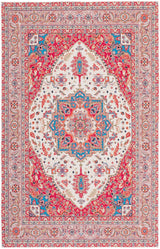 Safavieh Machine Washable Tucson Tsn107Q Red/Beige Rug - Safavieh - tsn107q - 3