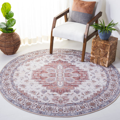 Safavieh Machine Washable Tucson Tsn109A Ivory/Rust Rug - Safavieh - tsn109a - 6r