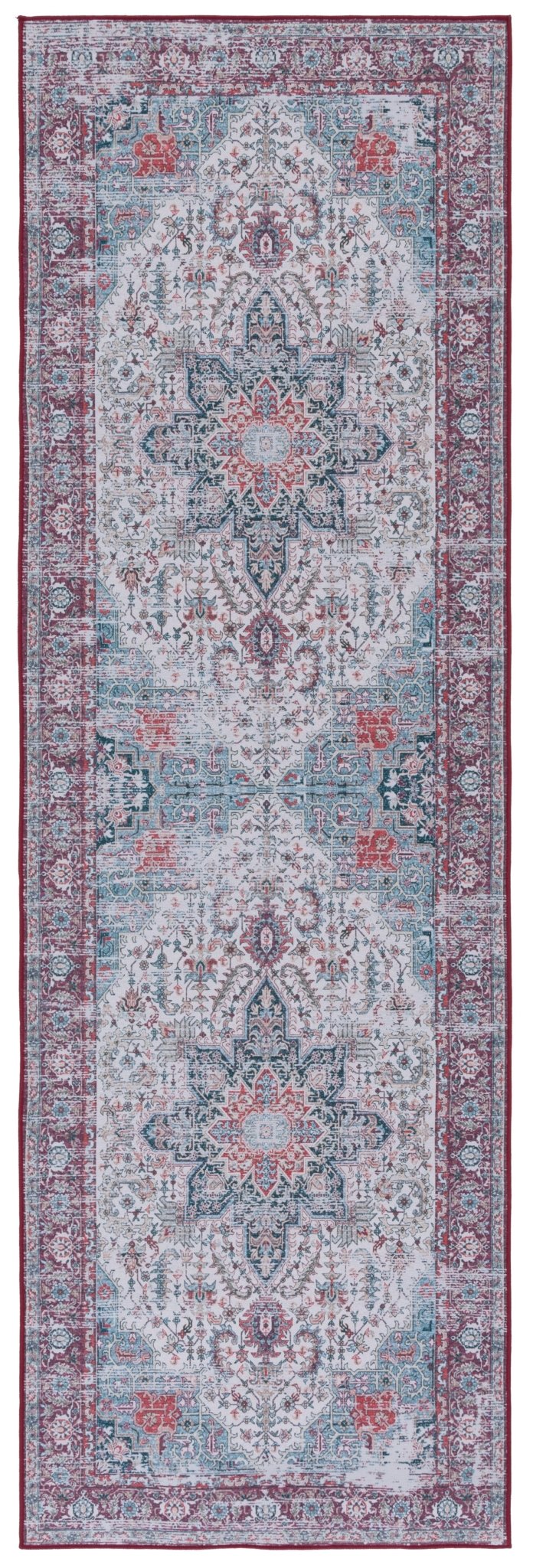 Safavieh Machine Washable Tucson Tsn113A Ivory/Red Rug - Safavieh - tsn113a - 28