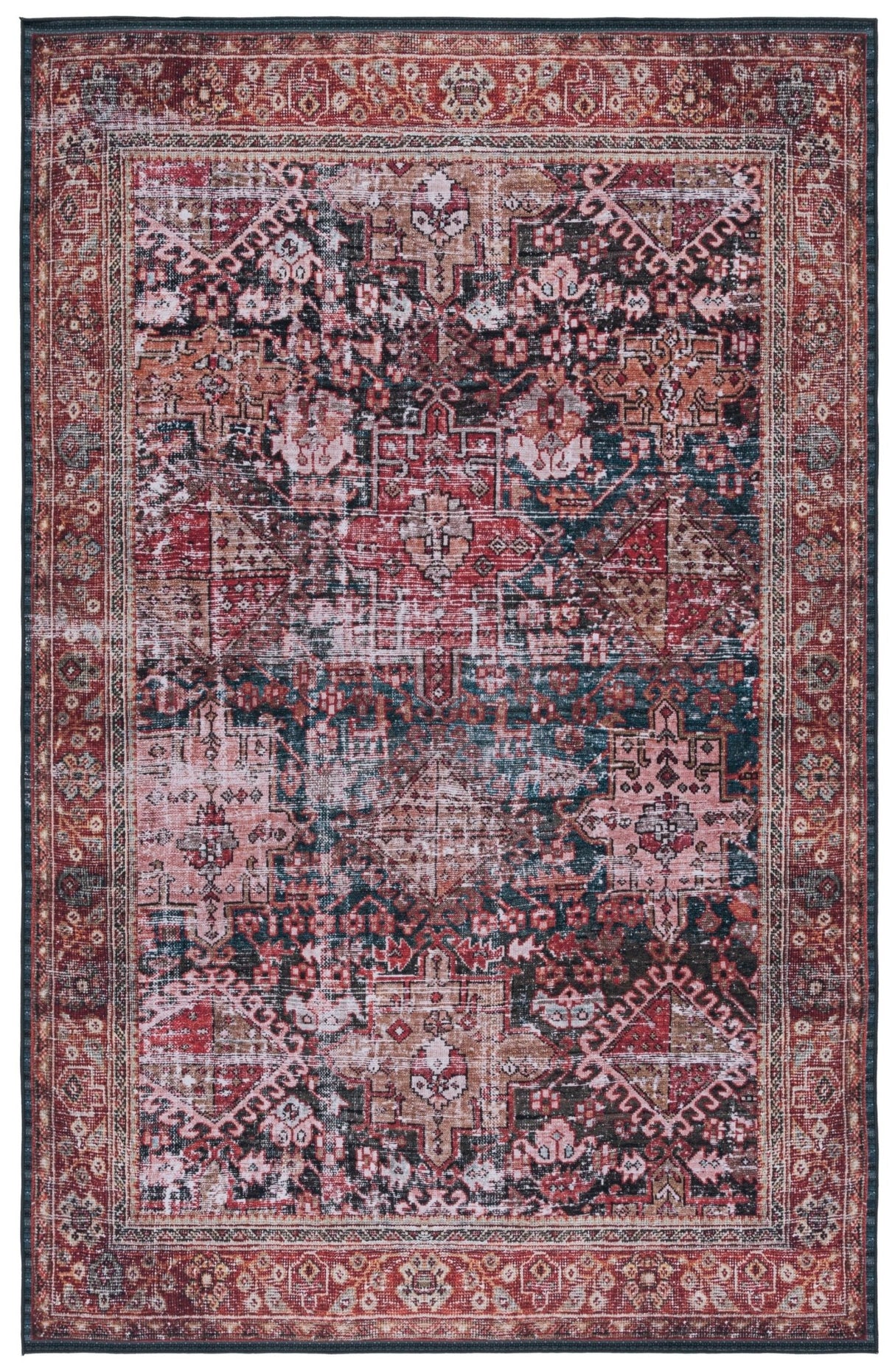 Safavieh Machine Washable Tucson Tsn114P Rust/Green Rug - Safavieh - tsn114p - 3