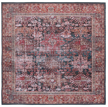 Safavieh Machine Washable Tucson Tsn114P Rust/Green Rug - Safavieh - tsn114p - 6sq