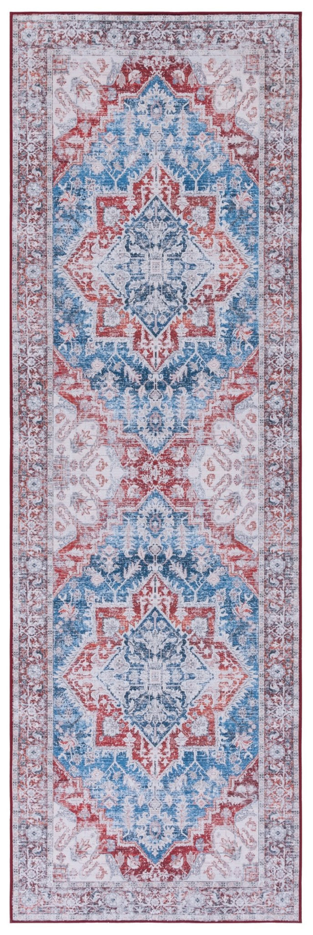 Safavieh Machine Washable Tucson Tsn115M Blue/Red Rug - Safavieh - tsn115m - 28
