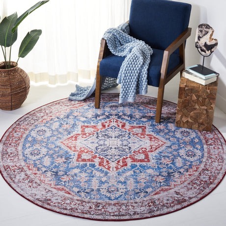 Safavieh Machine Washable Tucson Tsn115M Blue/Red Rug - Safavieh - tsn115m - 6r