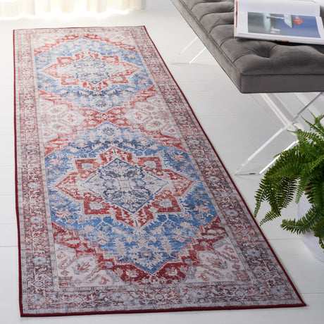 Safavieh Machine Washable Tucson Tsn115M Blue/Red Rug - Safavieh - tsn115m - 6r