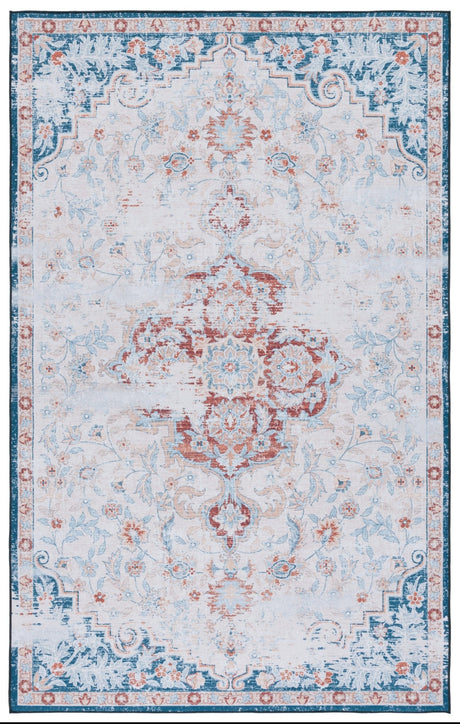 Safavieh Machine Washable Tucson Tsn117B Beige/Rust Rug - Safavieh - tsn117b - 3