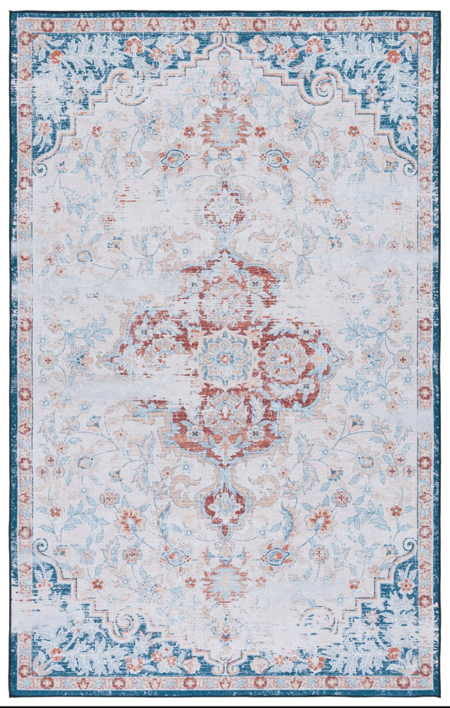 Safavieh Machine Washable Tucson Tsn117B Beige/Rust Rug - Safavieh - tsn117b - 3