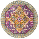 Safavieh Madison 6'-7" x 6'-7" Rug in Light Grey / Fuchsia